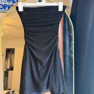 Windsor Black Strapless Dress with Silver Accents